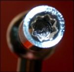 Lever head showing star socket