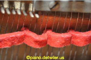 Temperament strip placed for setting temperament octave